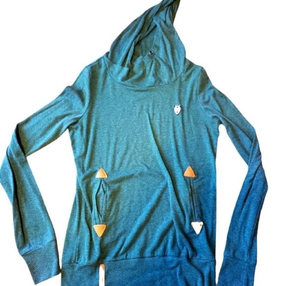 🛍️ De Moda Green Hoodie w/ leather accents - Picture 1 of 3